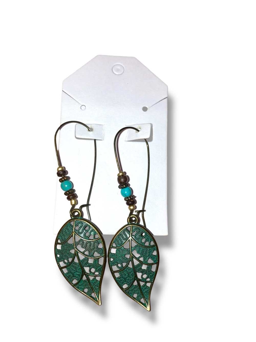Leaf Drop Earrings Vintage-Inspired Green - NWT